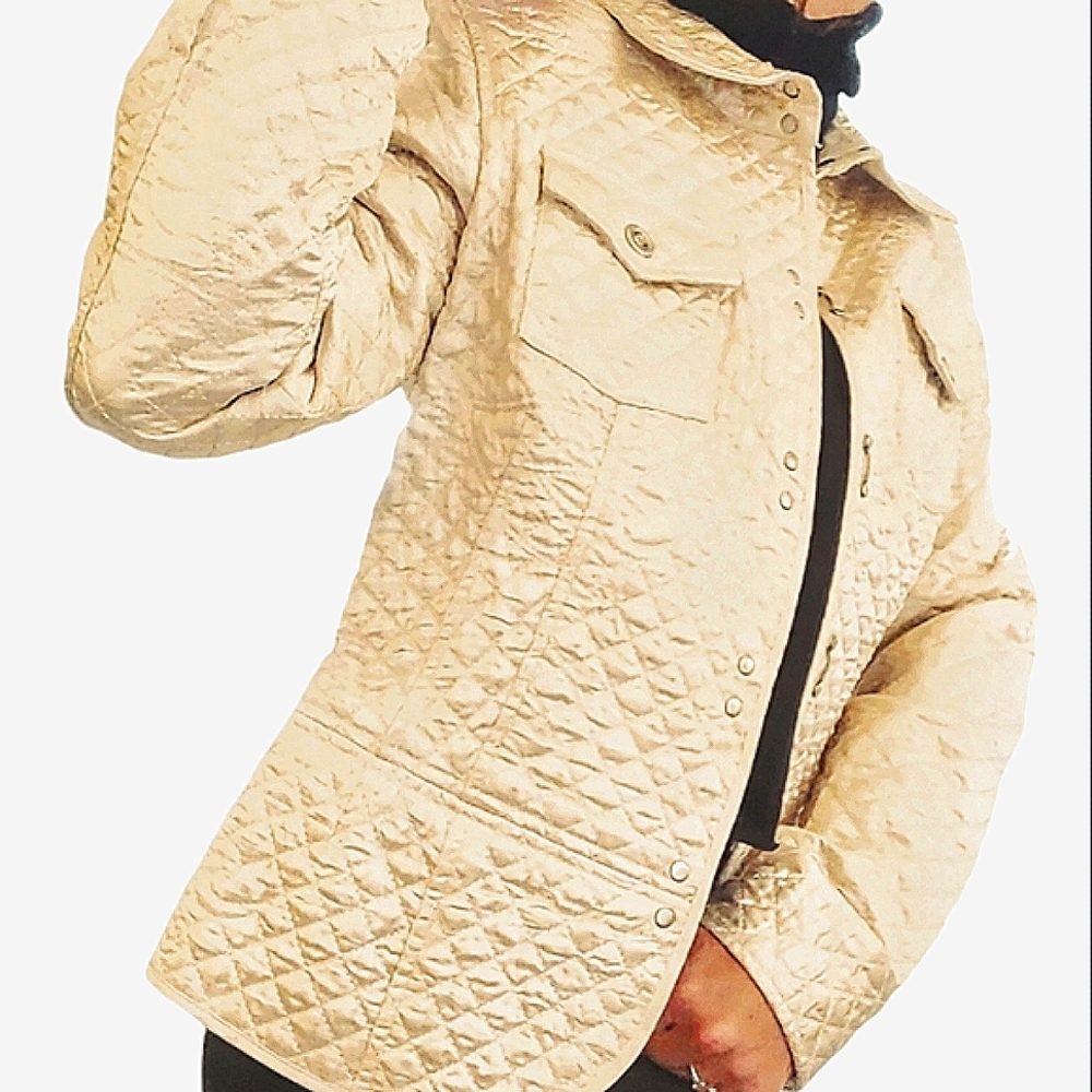 Vintage Women's  Quilted Satin Jacket I.E Relaxed size Medium